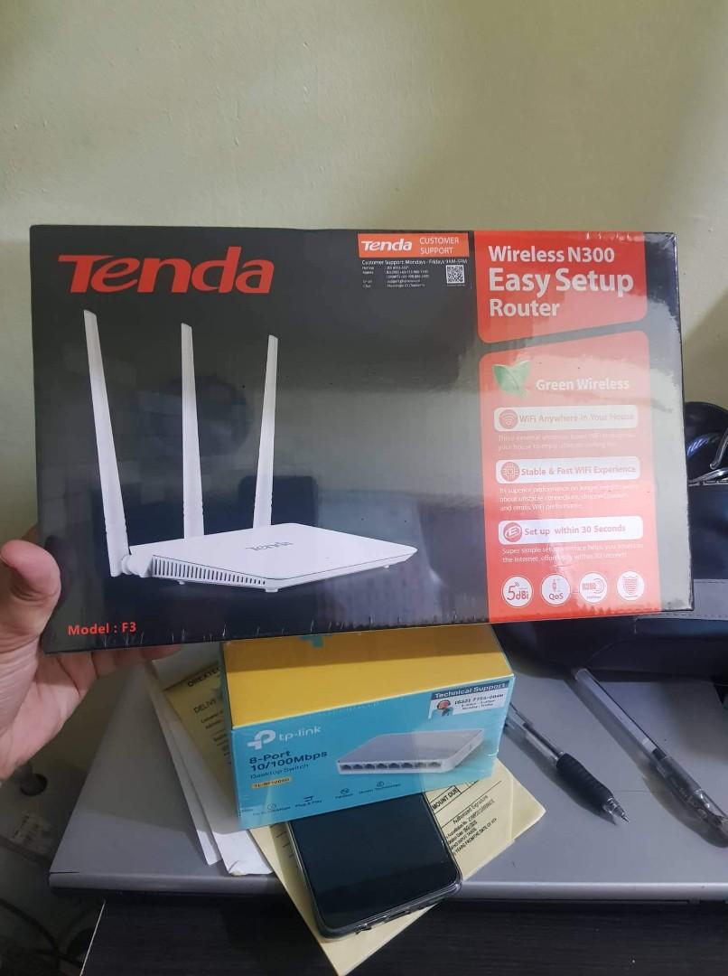 Tenda Wireless Router 💯 Original (Category: Networking) located in Pasig City. Submitted by fjEgangan (Listing ID 1104237416, Image 2). Description: Tenda Wireless Router 💯 Original 🏷 N301 300Mbps Wifi Router-2 Antennas @ 600.00 🏷 F3 300Mbps Wifi Router-3 Antennas @ 650.00 🏷 F6 300Mbps Wifi Router-4 Antennas V5 @ 750.00 (out of stock) 🏷 Tenda AC5 AC1200 dual band router @ 1100.00 💯 Brand new and original 💯 English version 💯 Sealed 💯 Aut