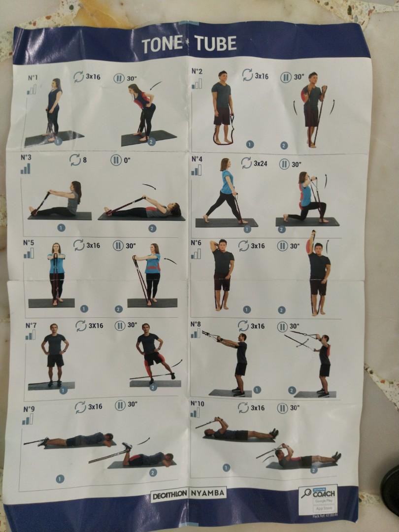 Tone Tube set, Sports Equipment, Exercise & Fitness, Toning