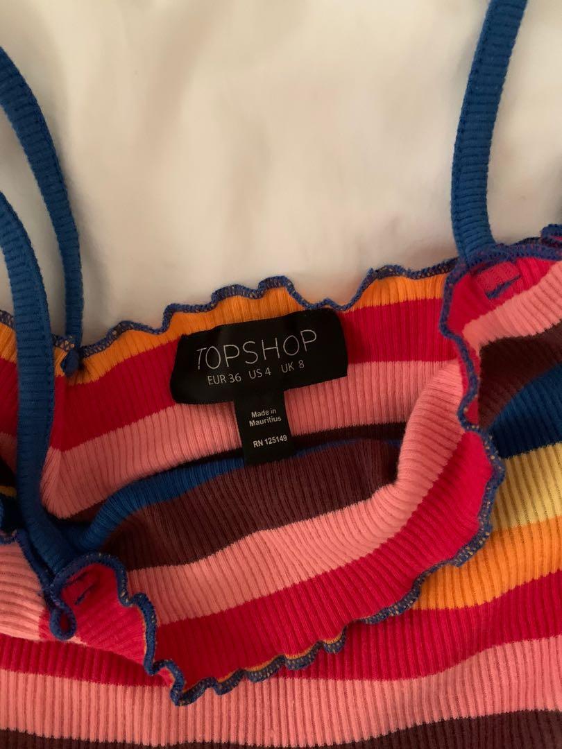 Topshop colorful striped top (Category: Sleeveless) located in Muntinlupa City. Submitted by bcamlom (Listing ID 1104273199, Image 2). Description: Used once MOP: GCASH MOD: GogoXpress.