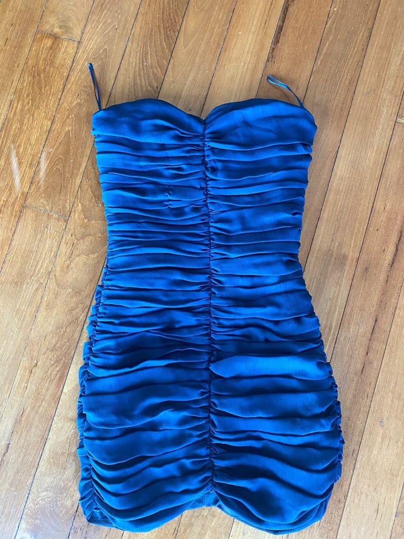 UK 6 Topshop Navy Blue Tube Dress Women s Fashion Dresses Sets