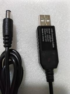 Usb charging cable 5v to 12v step up