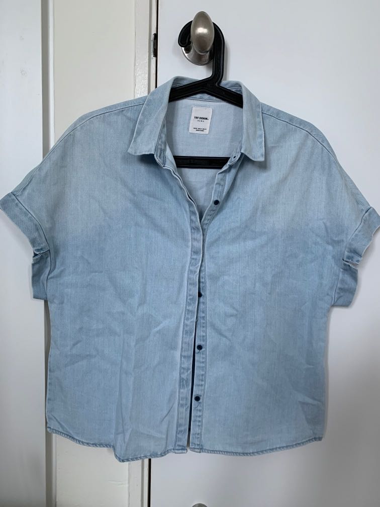 Zara Denim Top, Women's Fashion, Tops, Other Tops on Carousell