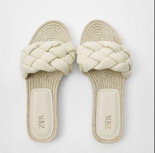 Zara Jute Woven Flat Sandals