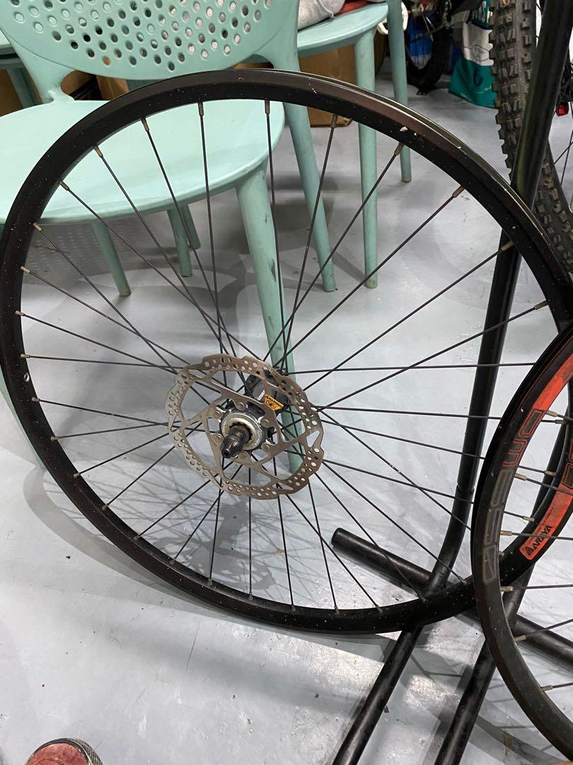 27.5 QR wheelset with rotors Araya DM 650 Sports Equipment Bicycles Parts Parts Accessories on Carousell
