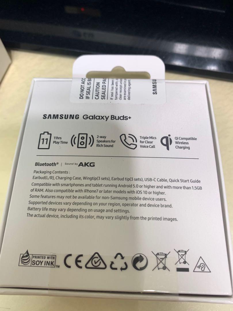 全新未開封Samsung galaxy buds+ 藍芽Bluetooth , 興趣及遊戲, 音樂 