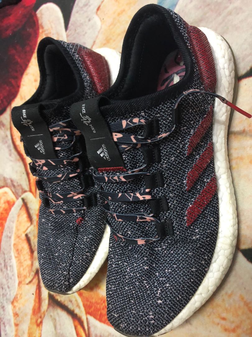 Adidas Pure boost red scarlet white mens running shoes b37777