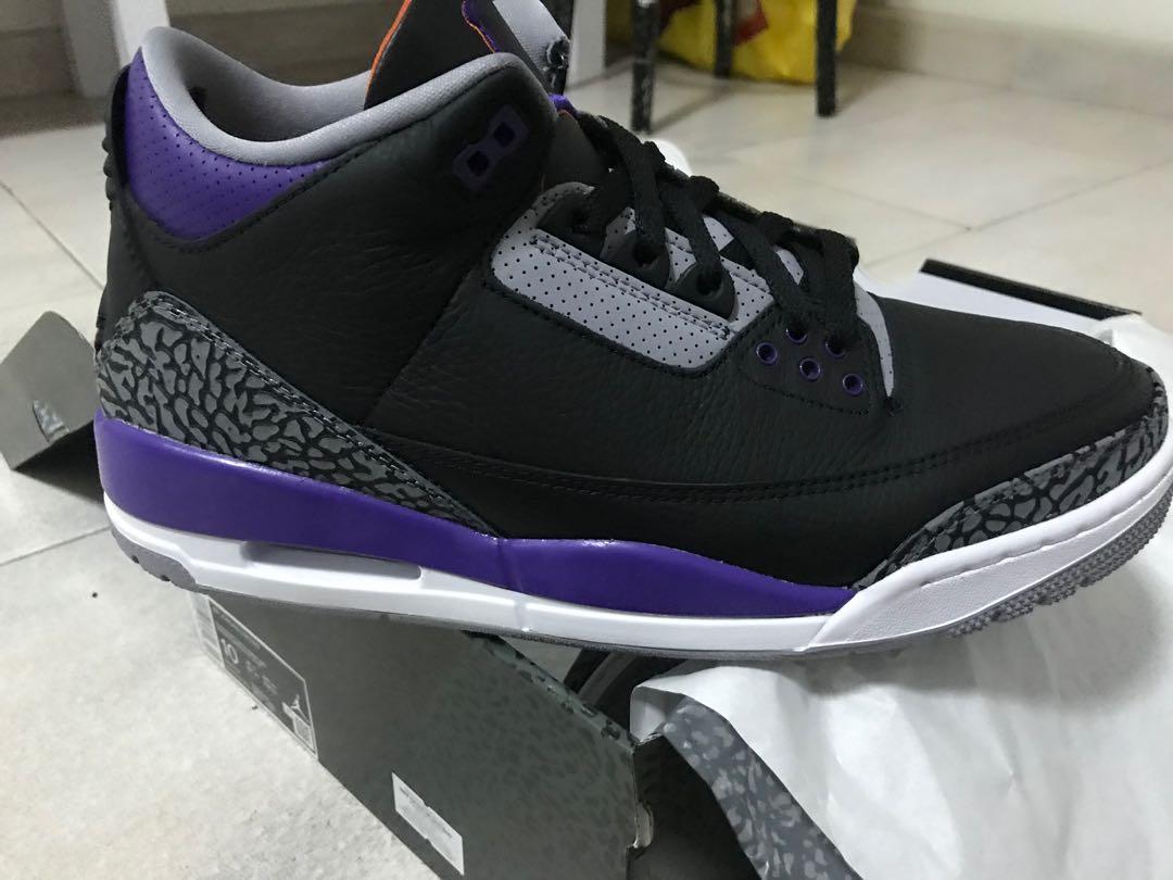 Purple jordan 3 sale