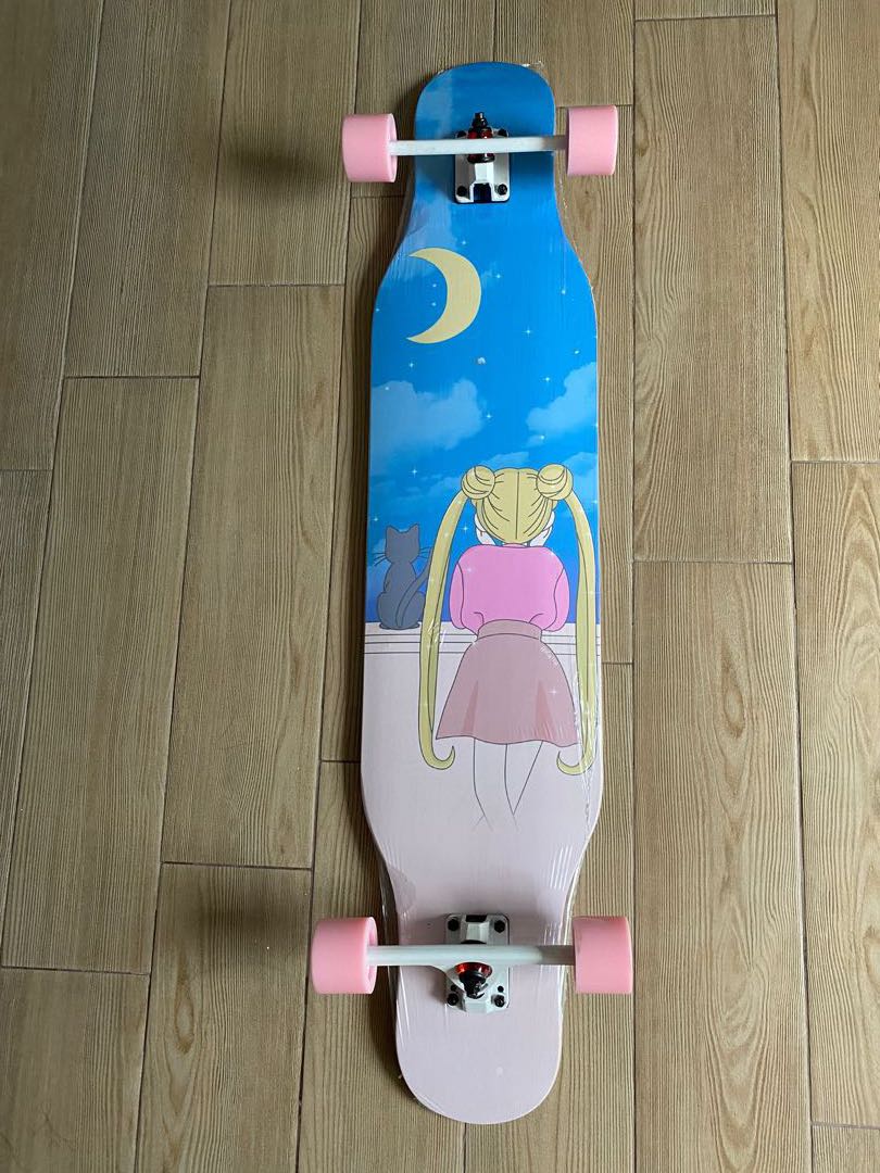 colorful anime girl with pink hair and snakes on her head Outdoor  Skateboard Longboards 31