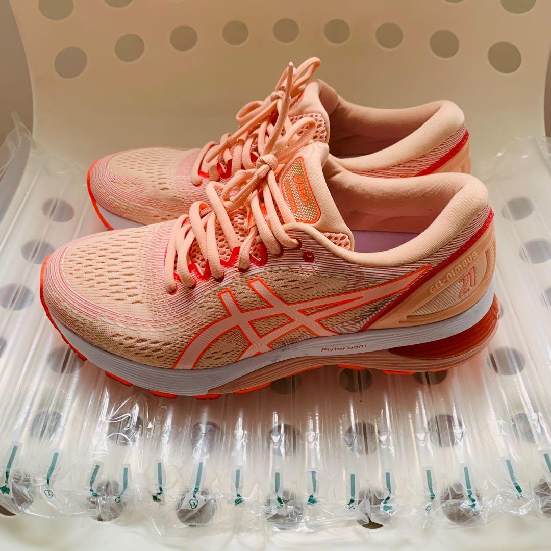 ASICS Women s Gel Nimbus 21 Baked Pink White Running Shoes Women s Fashion Footwear Sneakers on Carousell