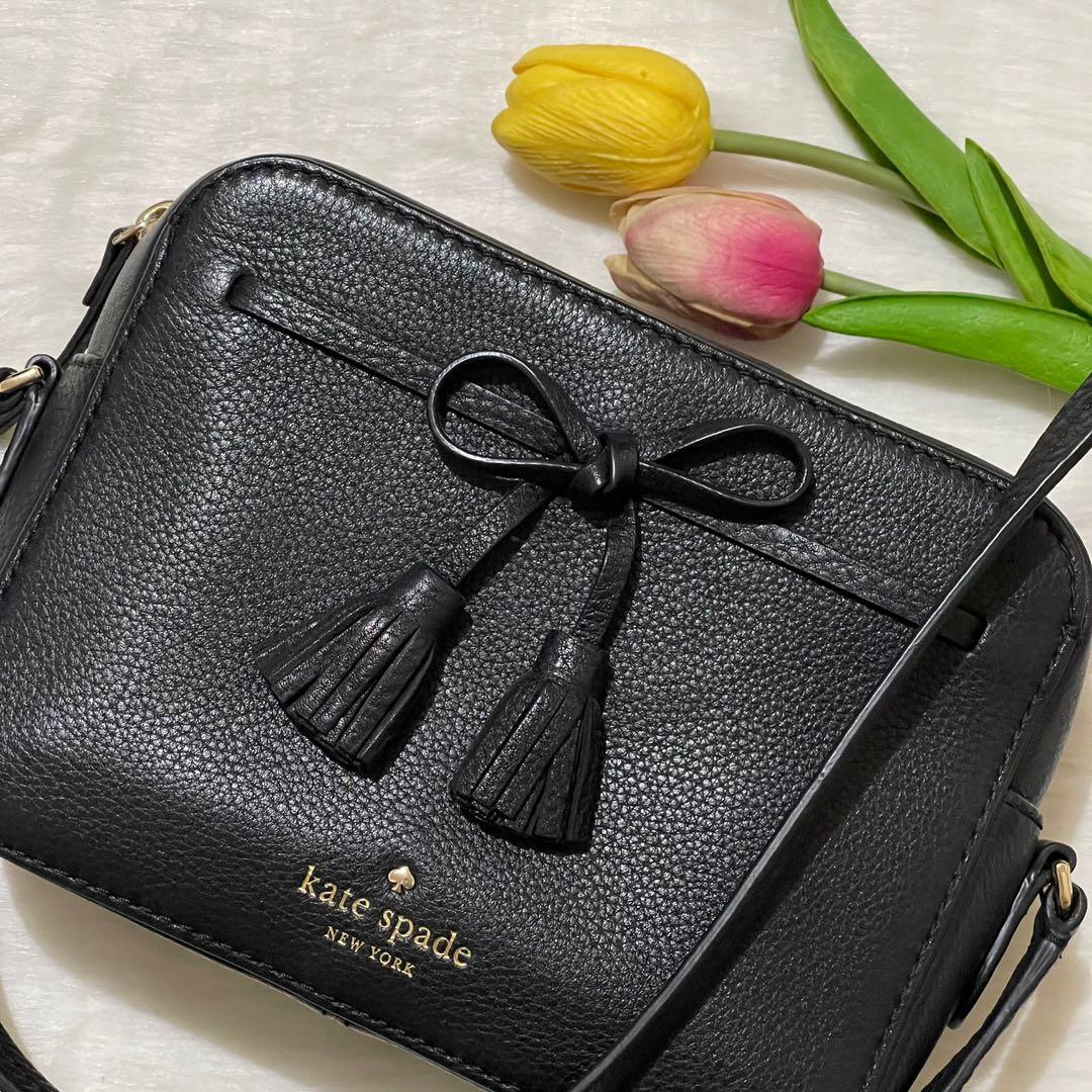 Authentic Kate Spade Hayes Street Arla Black Leather Crossbody Bag