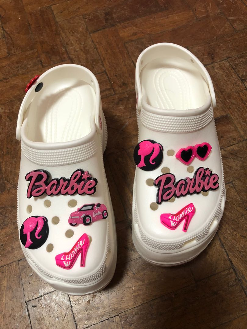 pink barbie crocs
