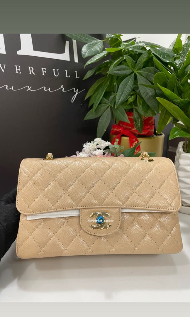 ❌RESERVED❌#13 Almost New Chanel Medium Classic Double Flap Caviar Beige  with GHW, Luxury, Bags & Wallets on Carousell