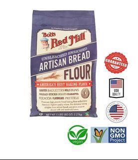 Bob's Red Mill Non-GMO, Vegan Unbleached Enriched Artisan Bread Flour 5LBS / 2.72kg