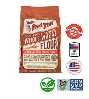 Bob's Red Mill Vegan, Non-GMO 100% Stone Ground Whole Wheat Flour 5LBS / 2.27kg