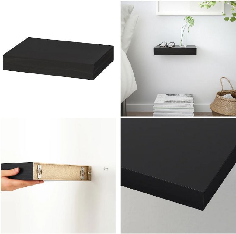Brand new Ikea Lack wall shelf Black 16353, Furniture & Home Living