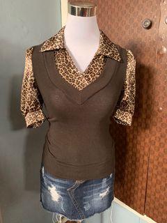 Brown leopard top