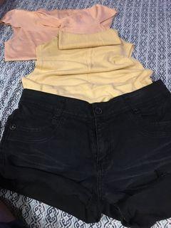 Bundled tops and shorts