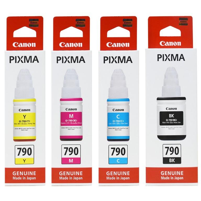 Canon Gi 790 Ink Bottle Refill Black Cyan Magenta Yellow Ink Set Of 4 Colors Computers Tech Printers Scanners Copiers On Carousell