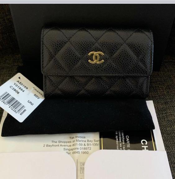 Chanel 19 Zip Around Coin Purse Wallet Black cardholder , Luxury