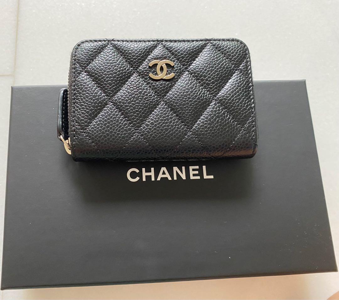 Chanel Classic Zipped Coin Wallet Black Caviar Ghw