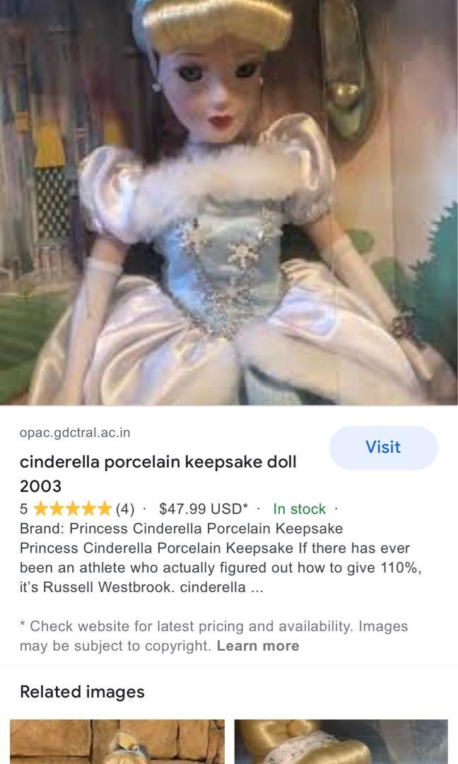 cinderella porcelain keepsake doll 2003 RM55 Hobbies Toys