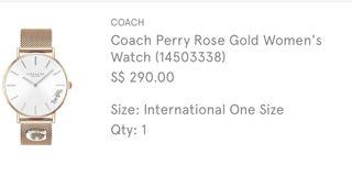Coach rose gold watch female