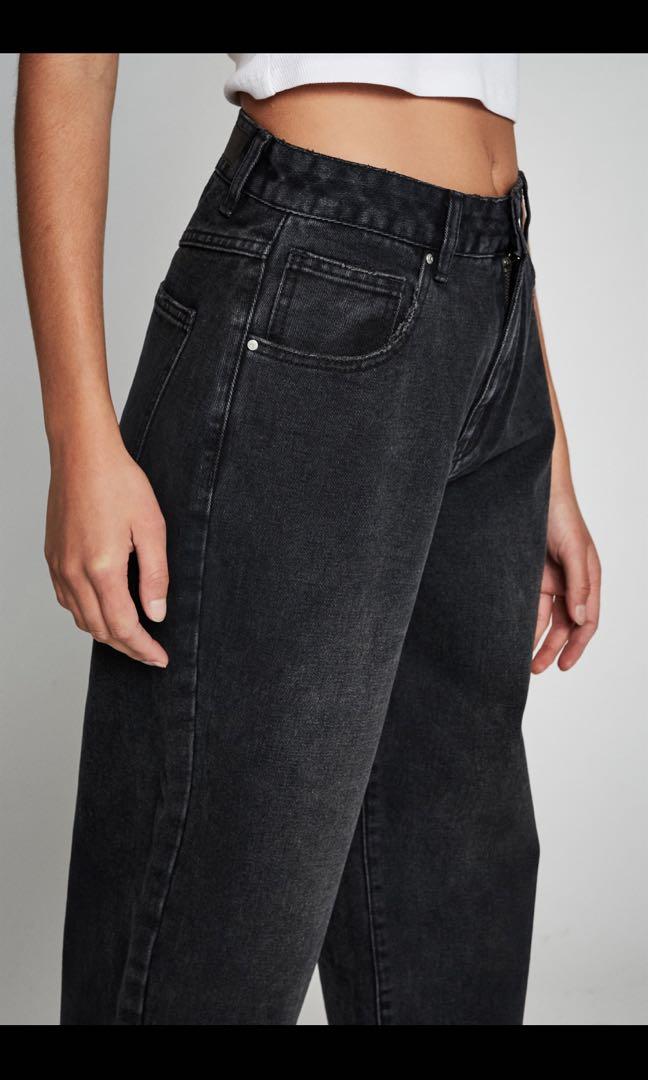 slouchy mom jeans washed black 