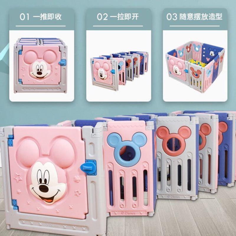 Disney Playpen + 4cm play mat in classic pink and blue colour. 180cm x