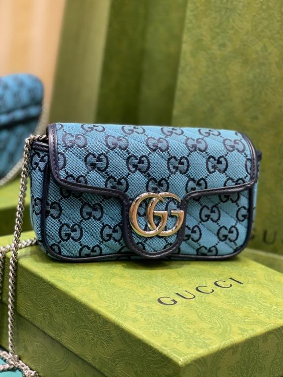 Blue Gg Marmont Multicolor Wallet