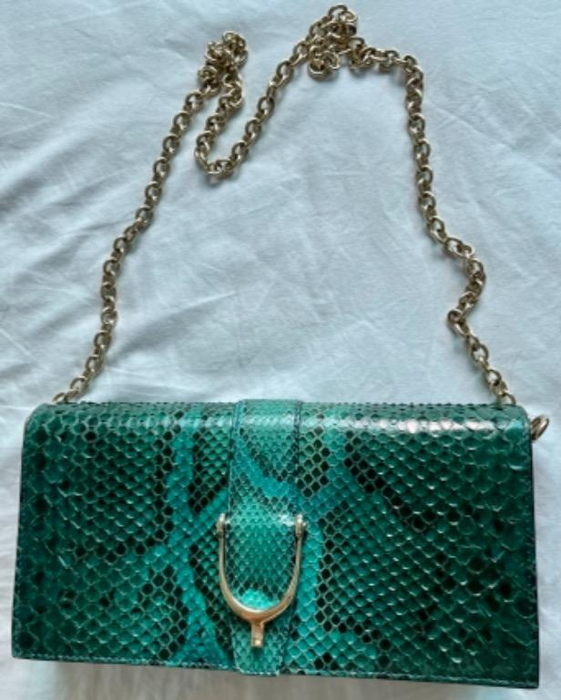 Gucci green best sale snakeskin bag