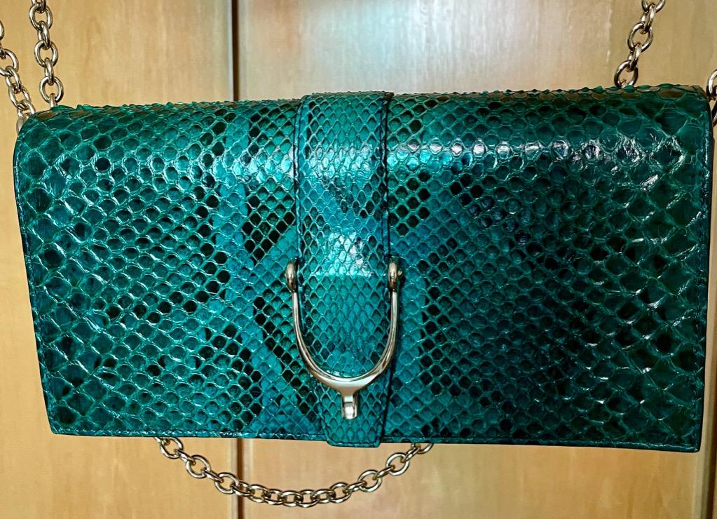 Gucci green snakeskin 2025 bag