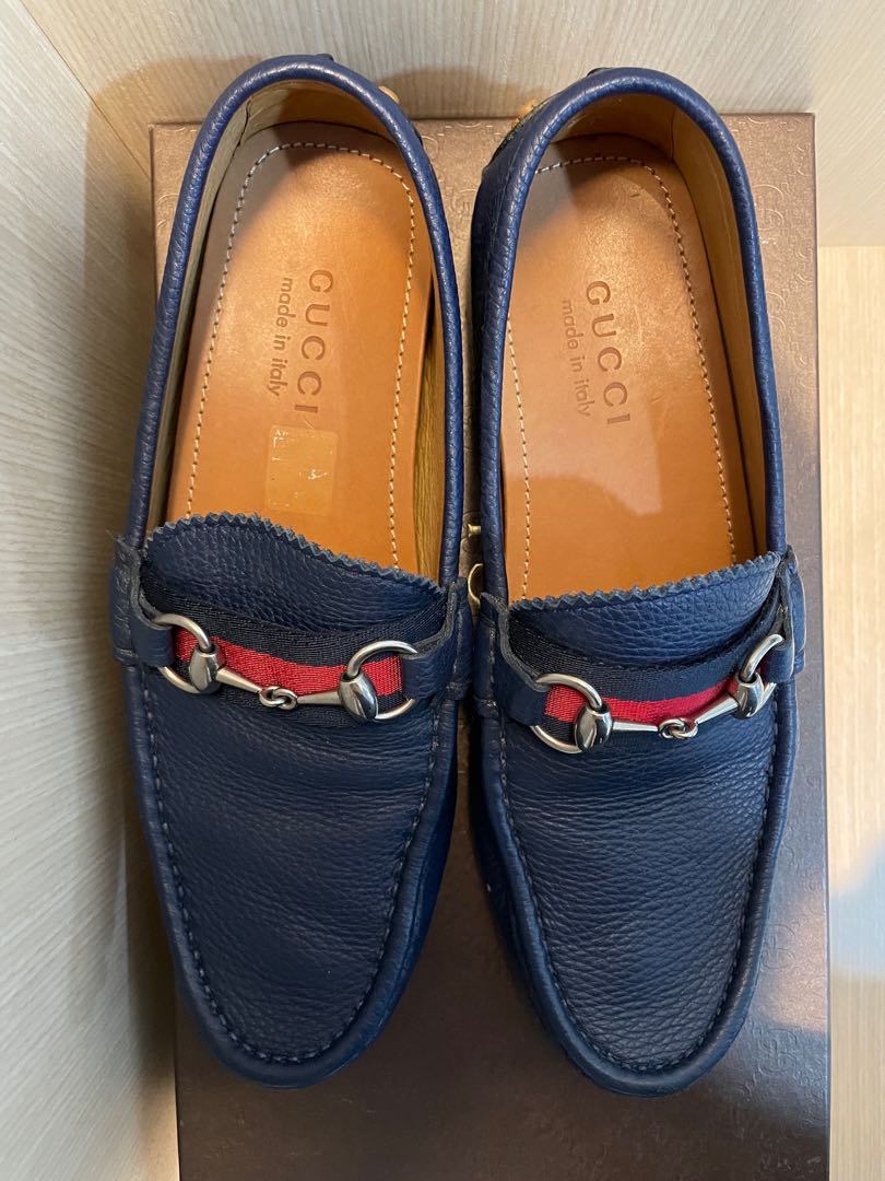 Mens navy deals gucci loafers