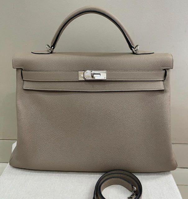 Hermes Kelly Retourne 25 Etain Togo, Luxury, Bags & Wallets on Carousell