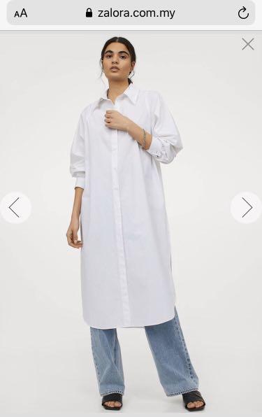 H&m shirt shop dress white