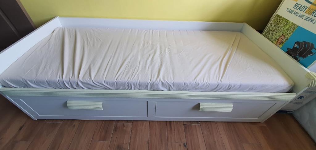 ikea brimnes queen furniture home living furniture bed frames mattresses on carousell