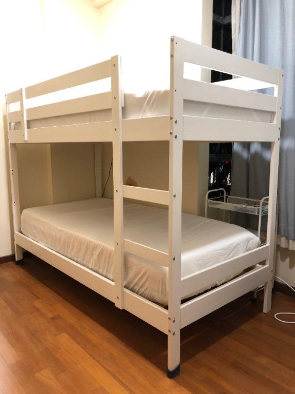 Ikea MYDAL bunk bed frame, white, 90x200cm, Furniture & Home Living