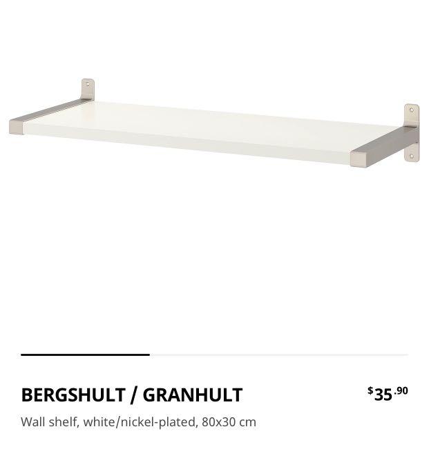 Ikea White Shelf With Brackets, White Wall Shelves With Black Brackets