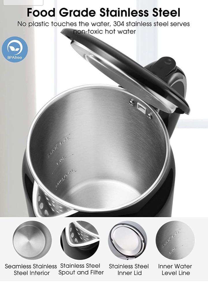 Electric kettle stainless steel shop no plastic
