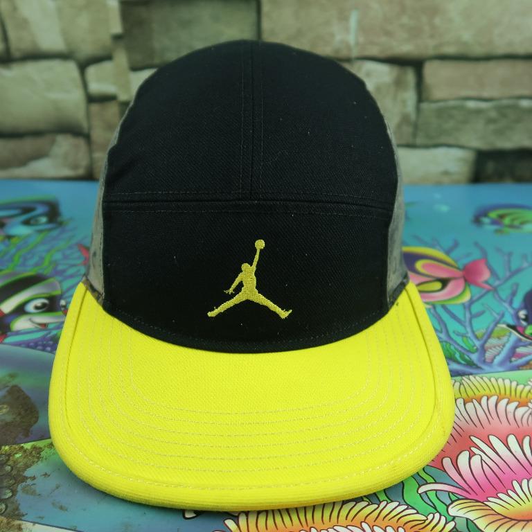 Black and yellow jordan hat top
