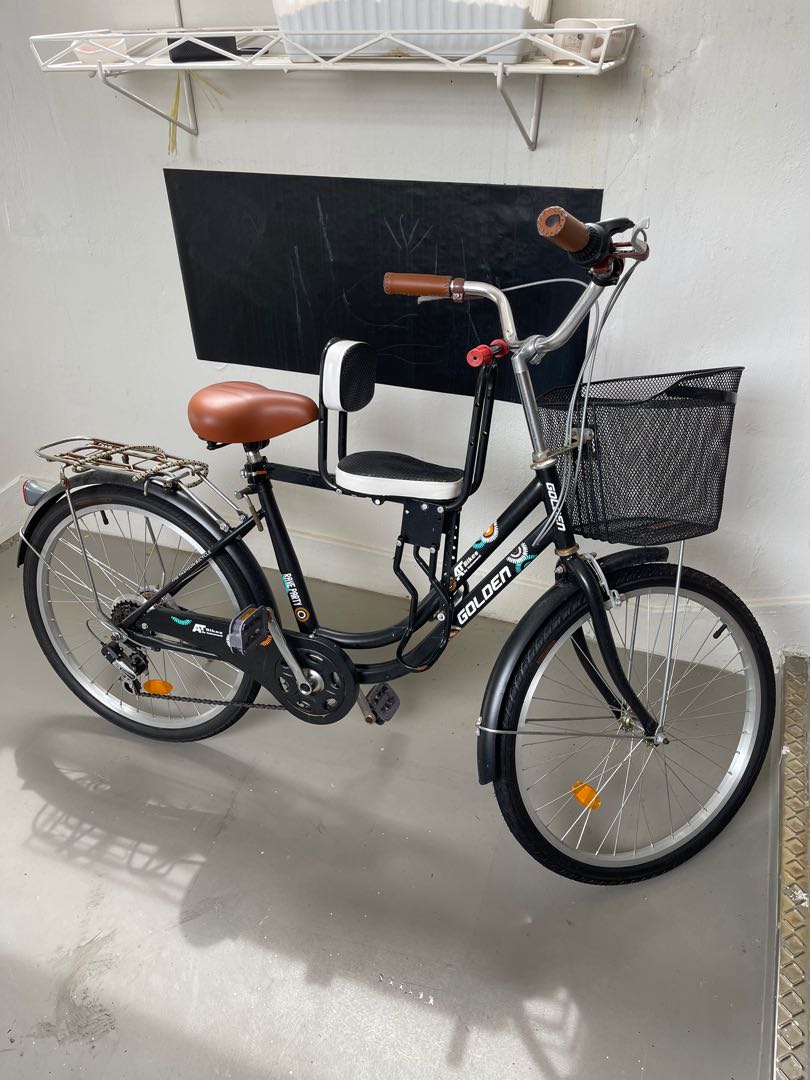 Ladies bike with basket and 2024 child seat