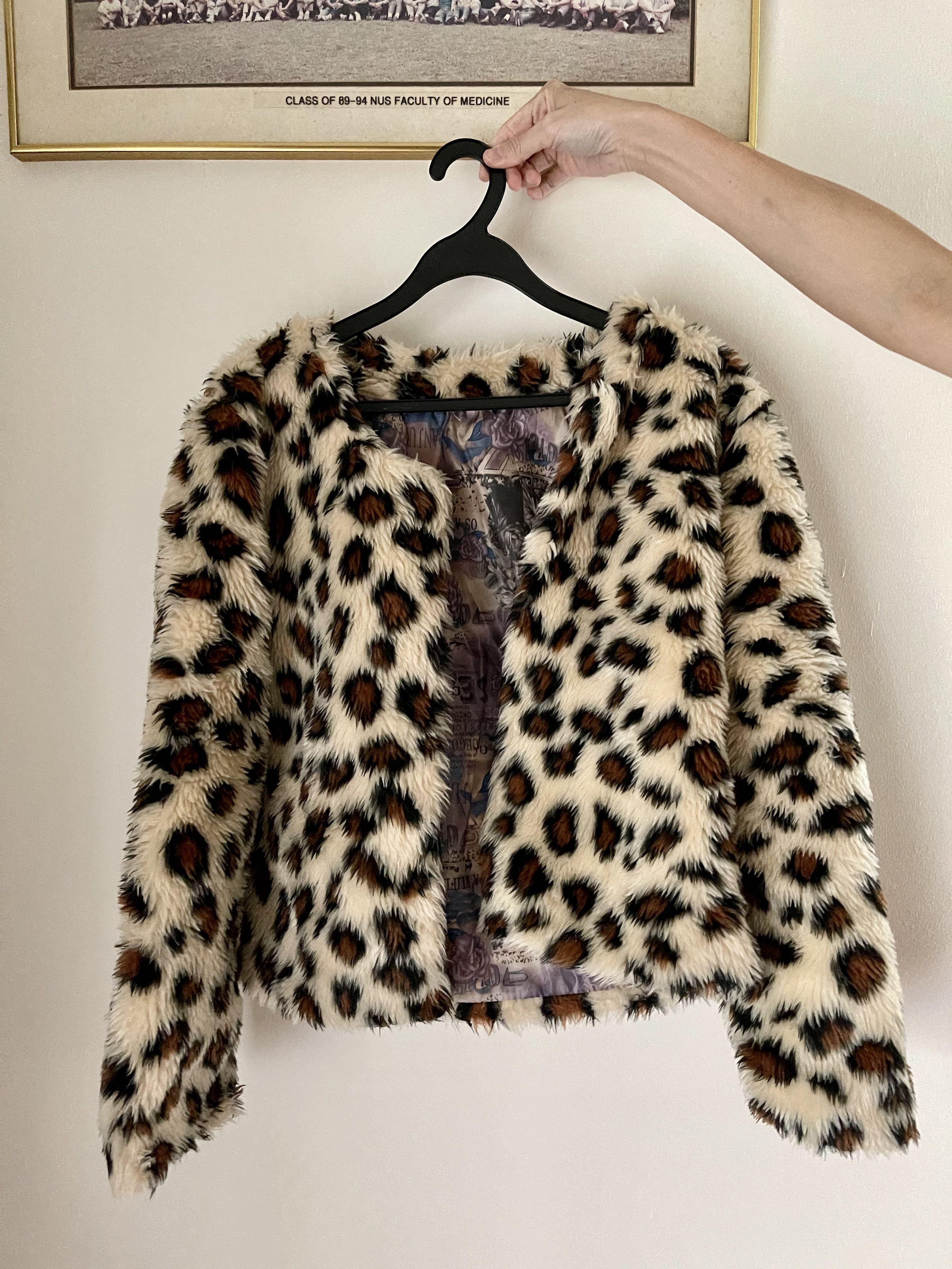 Dalmation print top fur coat