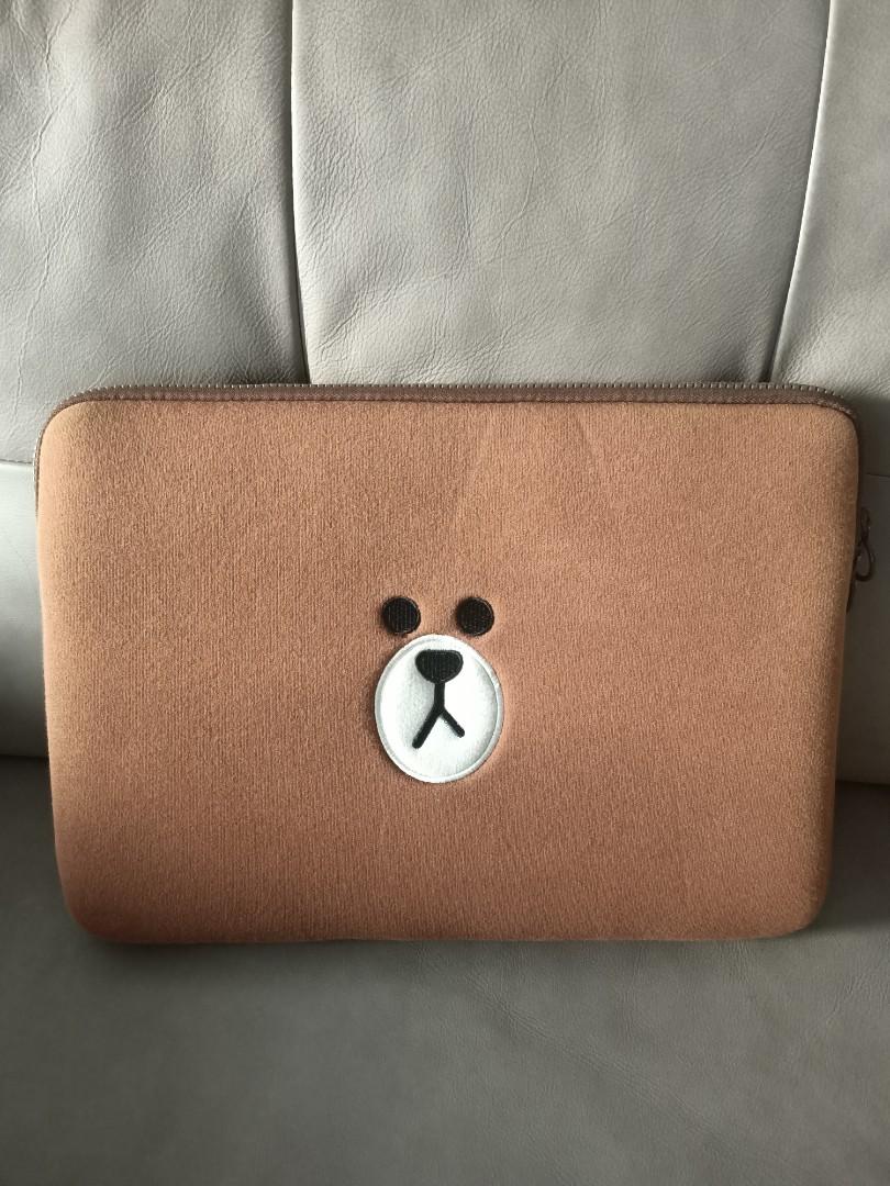 LINE Friends Brown laptop sleeve Computers Tech Parts Accessories Laptop Bags Sleeves on Carousell
