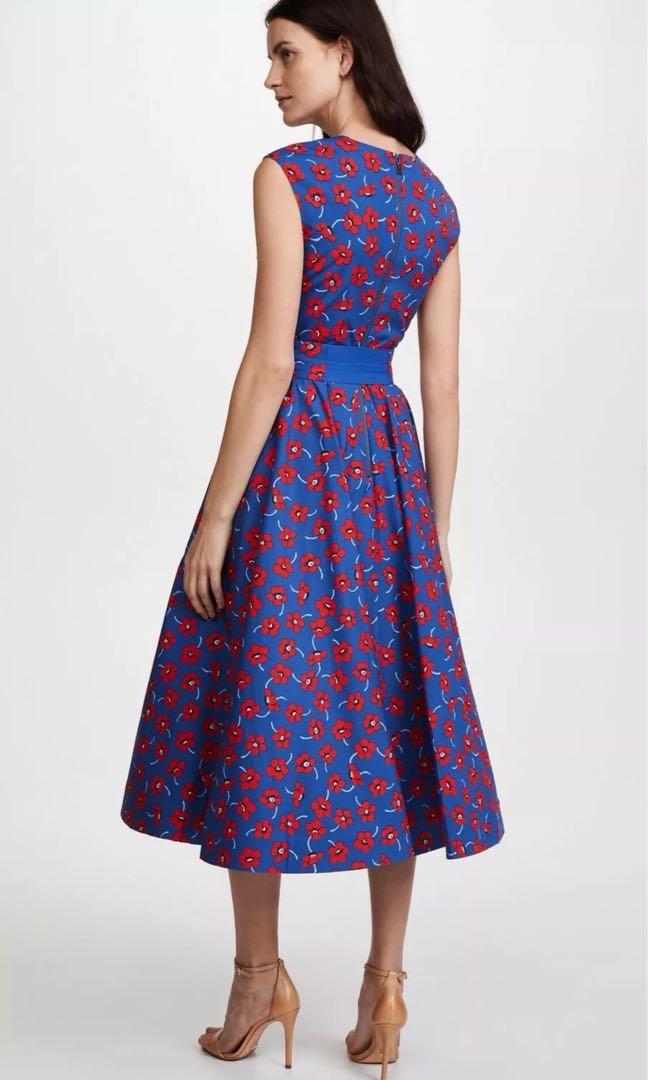 NWOT Alice Olivia midi dress Sz 6 MRSP800 Dot Drop Shoulder Midi