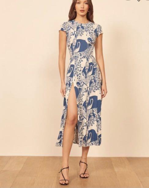 NWOT Reformation Gavin Dress Sz 6 MRSP350 Midi Dress in Avian
