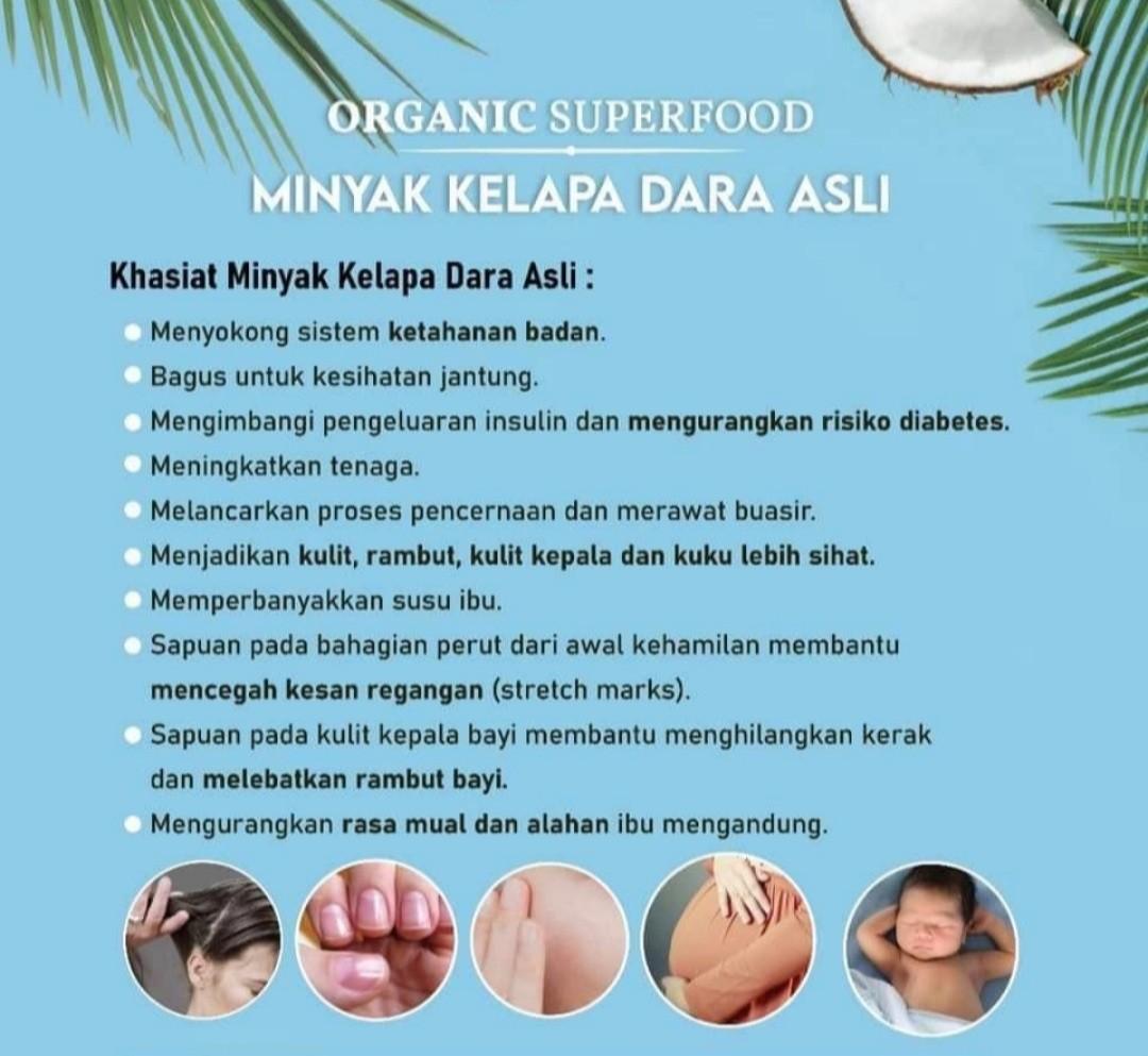 Instock Minyak Kelapa Dara Asli 500ml Health Nutrition Health Supplements Health Food Drinks Tonics On Carousell