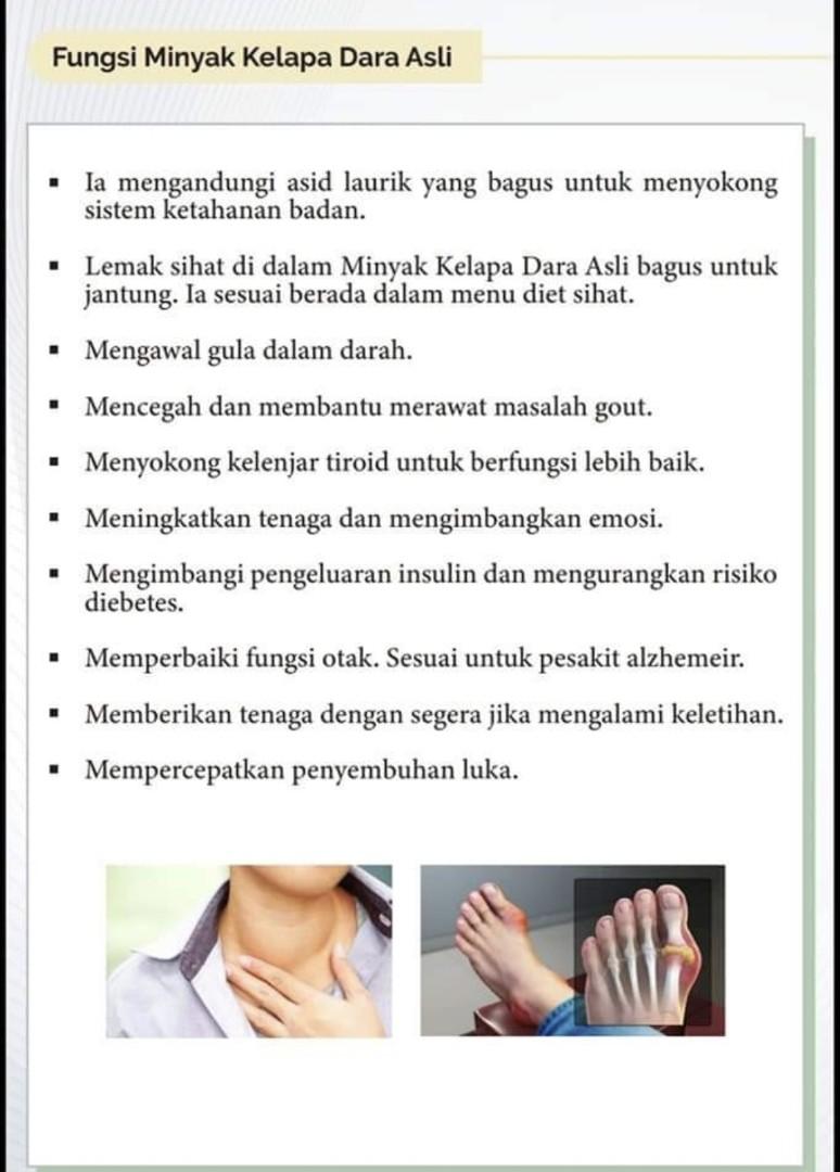 Instock Minyak Kelapa Dara Asli 500ml Health Nutrition Health Supplements Health Food Drinks Tonics On Carousell
