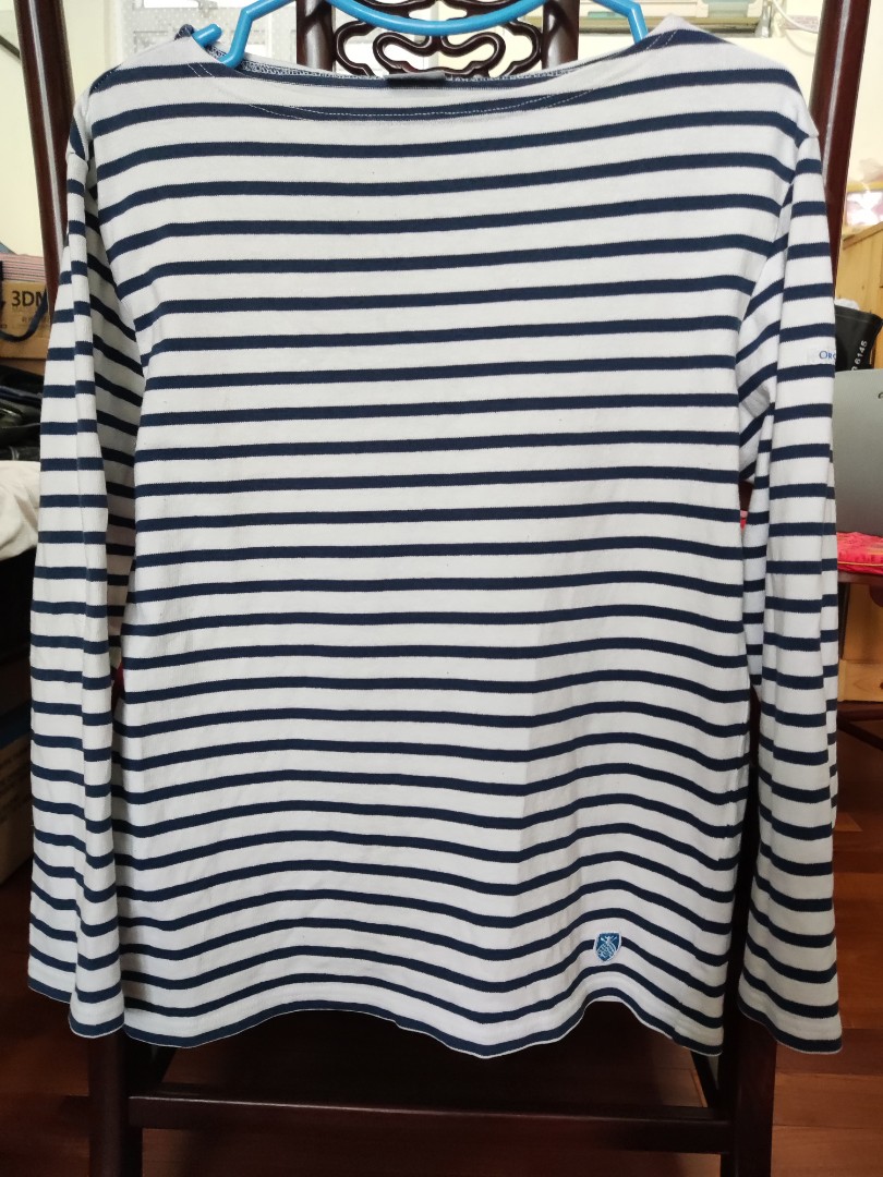 ORCIVAL] Cotton Road French Basque Shirt STRIPE MEN, 男裝, 外套及