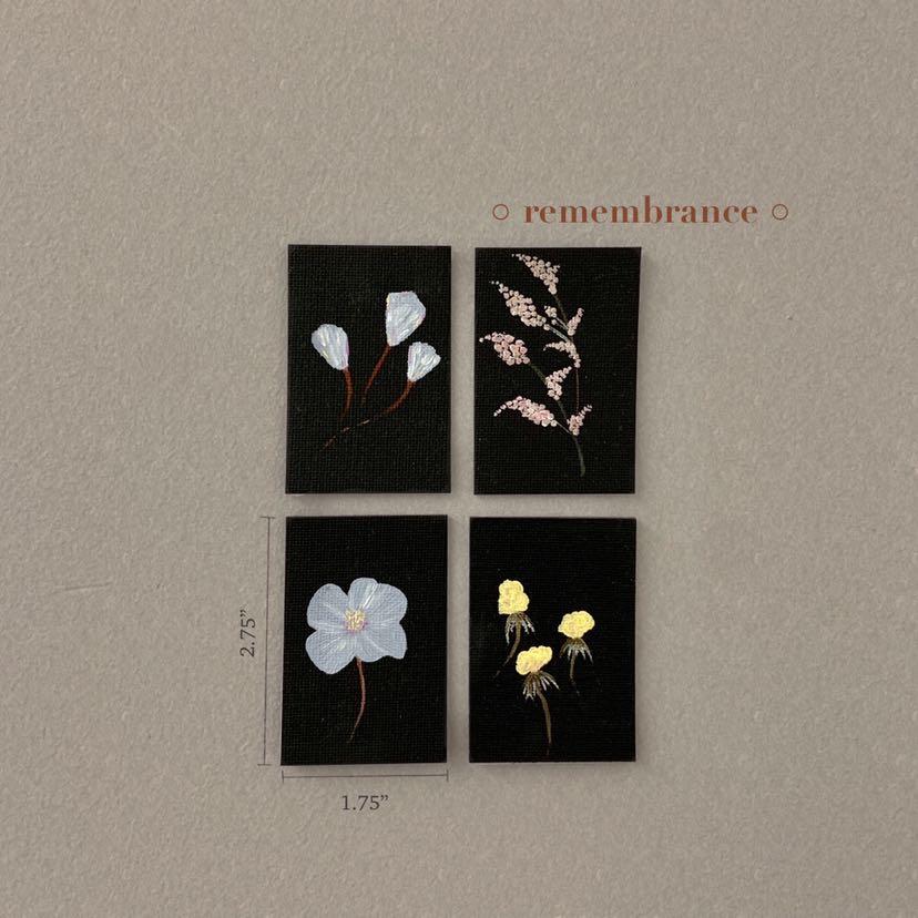 Original oil painting on mini canvas boards remembrance, Hobbies