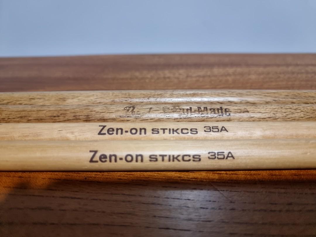 Pearl and Zen-on Drum Sticks (Category: Musical Instruments) located in Binangonan. Submitted by caaaris (Listing ID 1098656422, Image 2). Description: Two pairs of Drum Sticks With handmade pouch for four pairs of drum sticks Pearl Hand Made Still in excellent condition Zen-on 35 A Unused condition In mint condition.