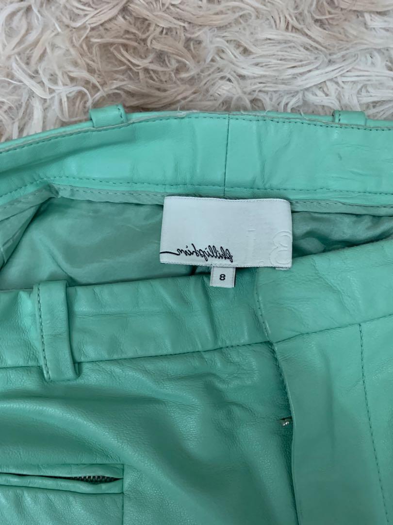 Phillip Lim leather shorts in mint green (Category: Luxury Apparel) located in Makati City. Submitted by fashionsavyy (Listing ID 1098552208, Image 3). Description: Authentic Phillip Lim shorts. Size 8. Retail price is $795..